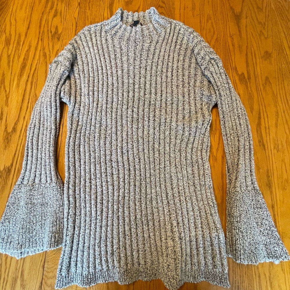 Heather grey tunic length sweater